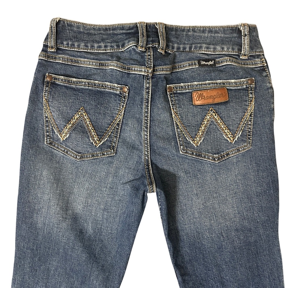 Wrangler Retro Mae Flare Leg Jeans Womens Blue Mid Rise Western Cowgirl 28x30